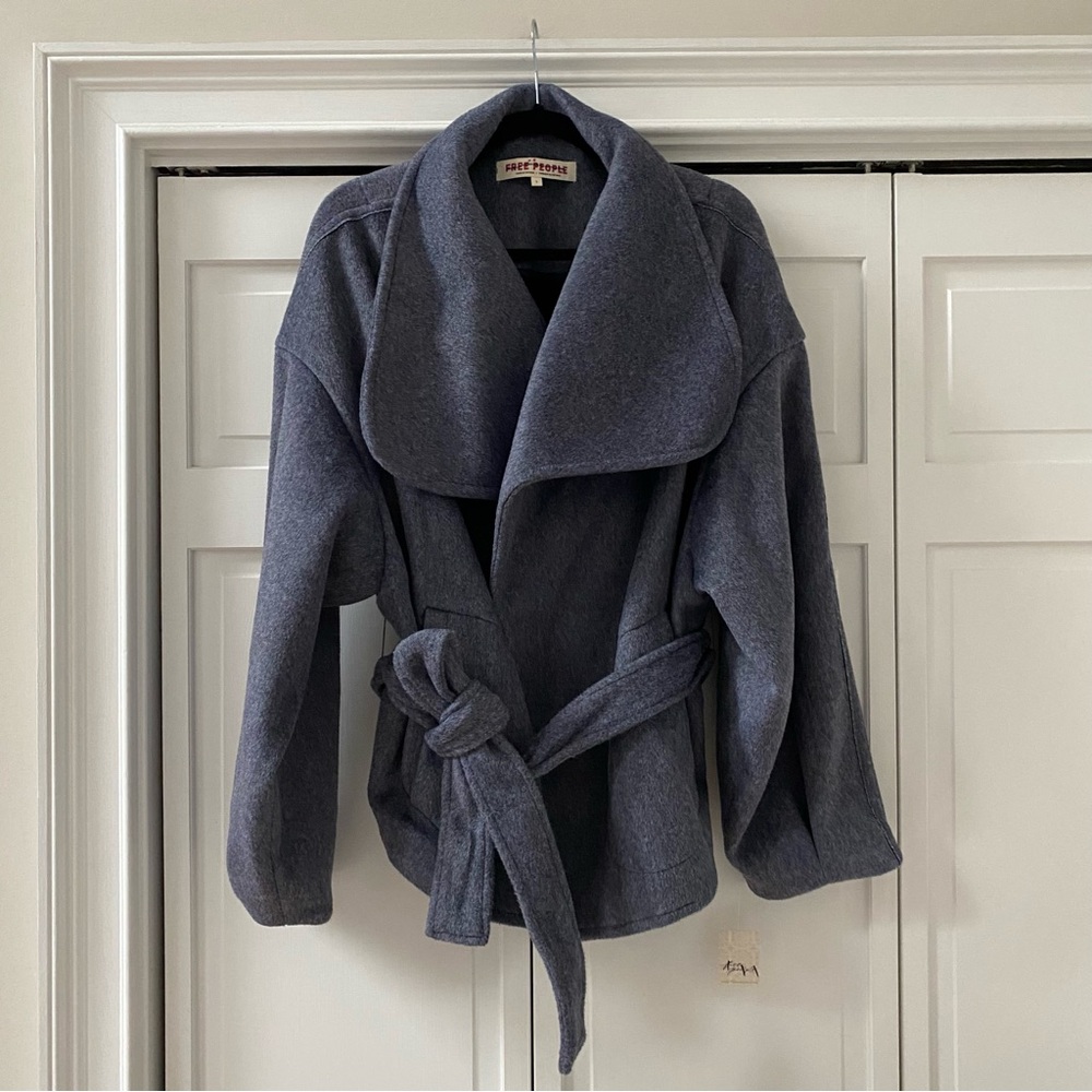 Free People Mina Cropped Wrap Coat Jacket | Size Large - Picture 6 of 11